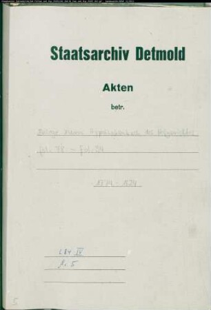 Belege zum Hypothekenbuch des Hofgerichtes folium 78 - folium 94