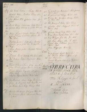 Sommerhalbjahr 1682. Rektorat Johann Adam Kurrer