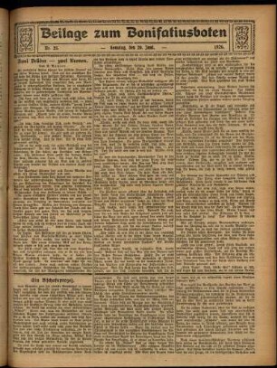 Zweite Ausgabe vom Sonntag, den 20. Juni 1926.