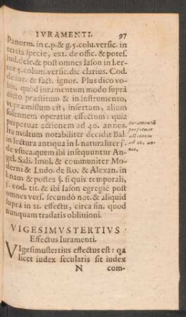 Vigesimus Tertius Effectus Iuramenti.