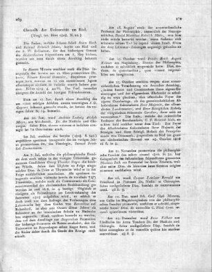 Chronik der Universität zu Kiel. (Vergl. Int. Blatt 1808. N. 22.)