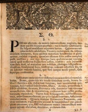 Dissertationis de immortalitate animae, Pars 1. Eristica, dubia veterum et recentiorum quorundam discutiens