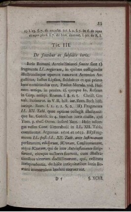 Tit. III. De fontibus ac subsidiis iuris.