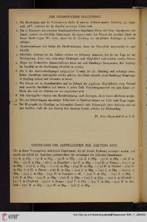 Zur freundlichen Beachtung! / Verzeichnis der Auftraggeber