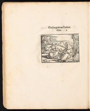 Holzschnitt: Hosea gewan Kinder. Osee i.
