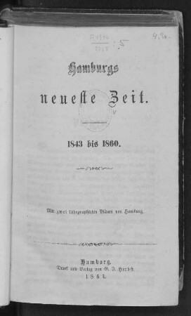 [Bd. 5]: Hamburgs neueste Zeit : 1843 bis 1860