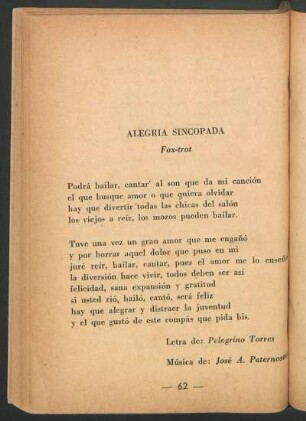 Alegría sincopada : Fox-trot
