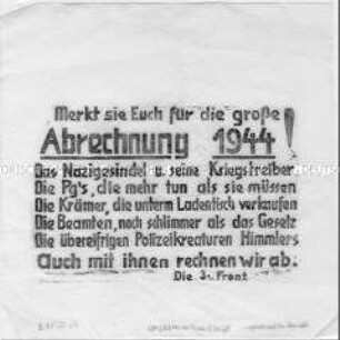 Handzettel aus dem innerdeutschen Widerstand