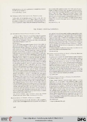Varia und Nachträge