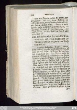 Von der wilden oder sogenannten Pferdekastanie, und deren Benutzung zur Mastung und Heilung mehrerer Viehkrankheiten.