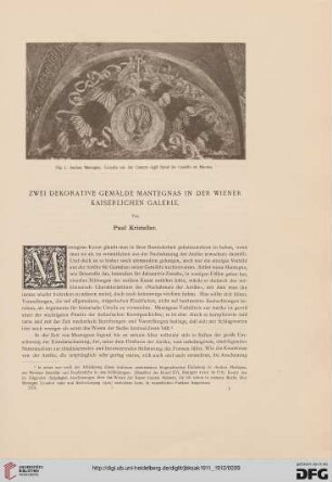 Zwei dekorative Gemälde Mantegnas in der Wiener kaiserlichen Galerie