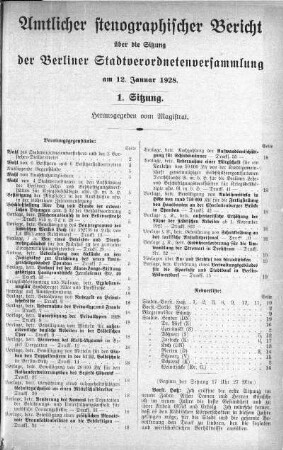 No. 1, 12. Januar 1928