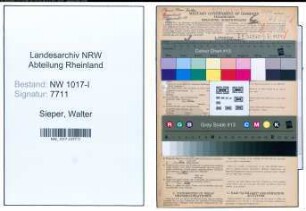 Entnazifizierung Walter Sieper , geb. 01.06.1906 (Schlossermeister)