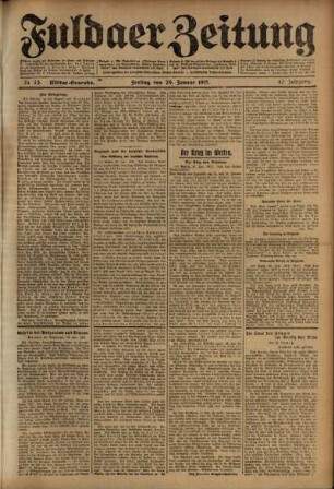 Zweite Ausgabe vom Freitag, den 29. Januar 1915.