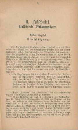 II. Abschnitt. Klassifizierte Einkommensteuer