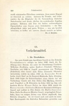XX. Verkehrsmittel.