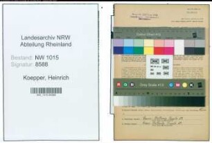 Entnazifizierung Heinrich Koepper , geb. 14.03.1890 (Kaufmaennischer Angestellter)