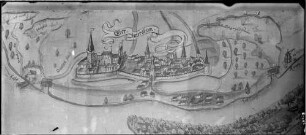Germersheim Zeichnung - alter Lageplan Germersheim
