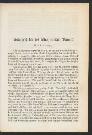 Naturgeschichte des Pflanzenreichs, Botanik.
