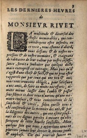 Les dernieres heures de Mons. Rivet