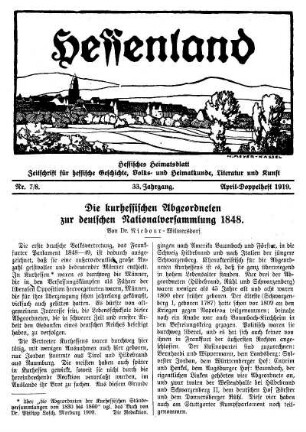 Nr. 7/8, April-Doppelheft 1919