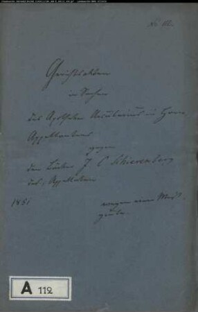 Arcularius, Apotheker in Horn gegen J. C. Schierenberg in Horn