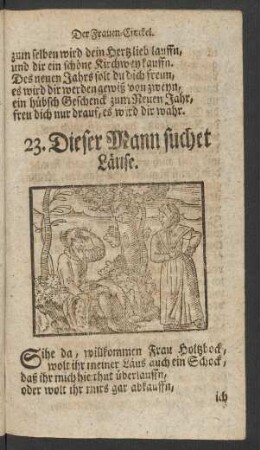 23. Dieser Mann suchet Läuse.