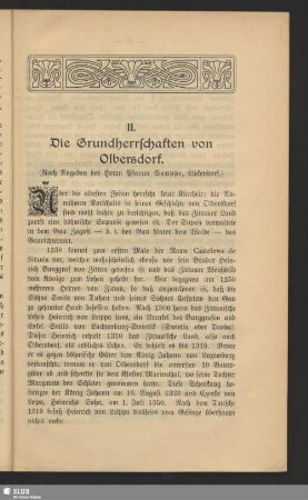 Die Grundherrschaften von Olbersdorf