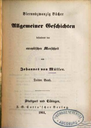 Vierundzwanzig Bücher allgemeiner Geschichten besonders der europäischen Menschheit, 3