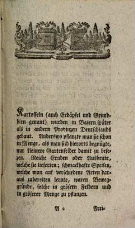 Anleitung zum Kartoffel- und Erdäpfelbau : Dem Baierischen Landmanne gewidmet