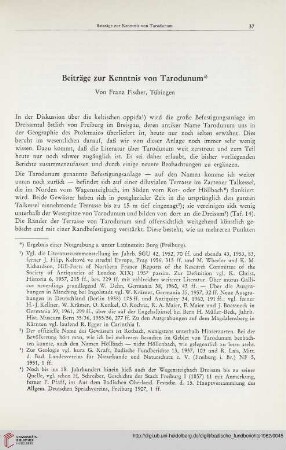 Beiträge zur Kenntnis von Tarodunum