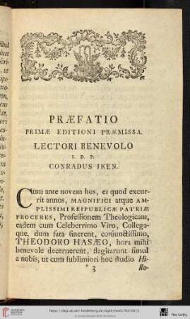 Praefatio primae editioni praemissa