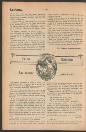 Vida femenina : Las poetisas americanas