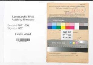 Entnazifizierung Alfred Fichter , geb. 17.03.1889 (Postbeamter)