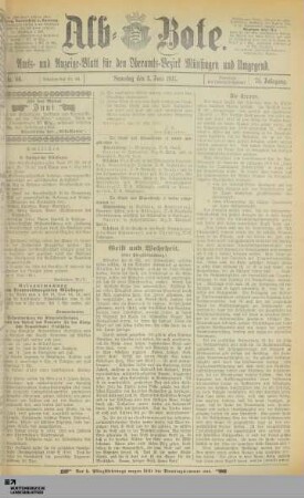 Alb-Bote : Rundschau von der Alb : Münsinger Kreiszeitung : Heimatblatt der Alb
