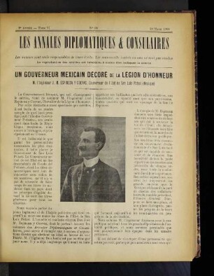Un gouverneur Mexican Decore de la legion d'Honneur