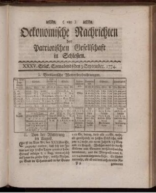 XXXV. Stück. Sonnabends den 3 September. 1774.