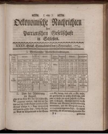 XXXV. Stück. Sonnabends den 3 September. 1774.