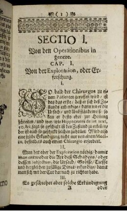 Sectio I. Von den Operationibus in genere.