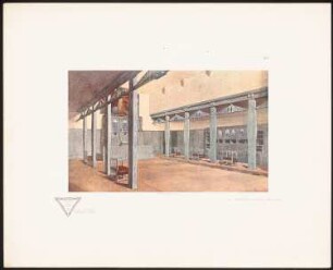 Innenraum: Perspektivische Innenansicht (aus: Moderne Bauformen. Fassaden, Interieurs, Details im Verein mit R. Beauclair, hrsg.v. M.J. Gradl, Bd. 3, 1904)
