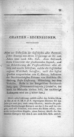 Atlas zur Übersicht der Geschichte aller Europaeischen Staaten von ihrem Ursprunge an bis zum Jahre 1800 : zum Gebrauch beim Unterrichte der studirenden Jugend / Christian Kruse. - Oldenburg : Selbstverl ; Halle : Renger, 1810