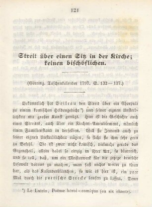 Streit über einen Sitz in der Kirche; keinen bischöflichen