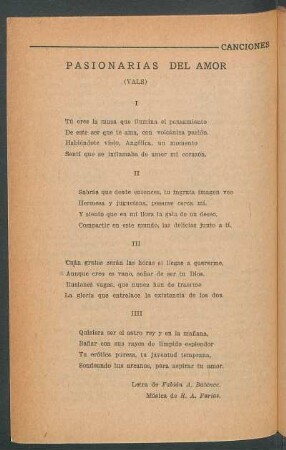 Pasionarias del amor : (Vals)