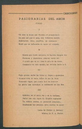 Pasionarias del amor : (Vals)