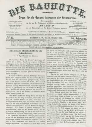 No. 42. Frankfurt a. M., den 16. Oktober 1915. 58. Jahrgang.