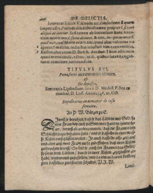 Titulus XVI. [XXI] - XXV.