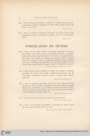 Porcelaines de Sèvres (Nr. 374 - 388)