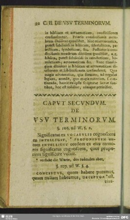 Caput Secundum. De Usu Terminorum