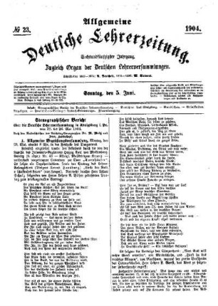 Stenographischer Bericht über die Deutsche Lehrerversammlung in Königsberg i. Pr. vom 23. bis 26. Mai 1904