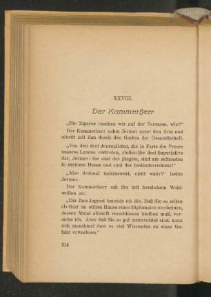 XXVIII. Der Kammerherr